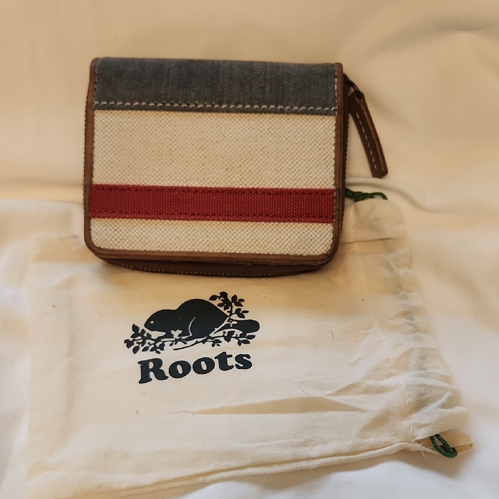 Roots Women's Wallet with Red, Blue, and Brown Accents - Picture 1 of 5